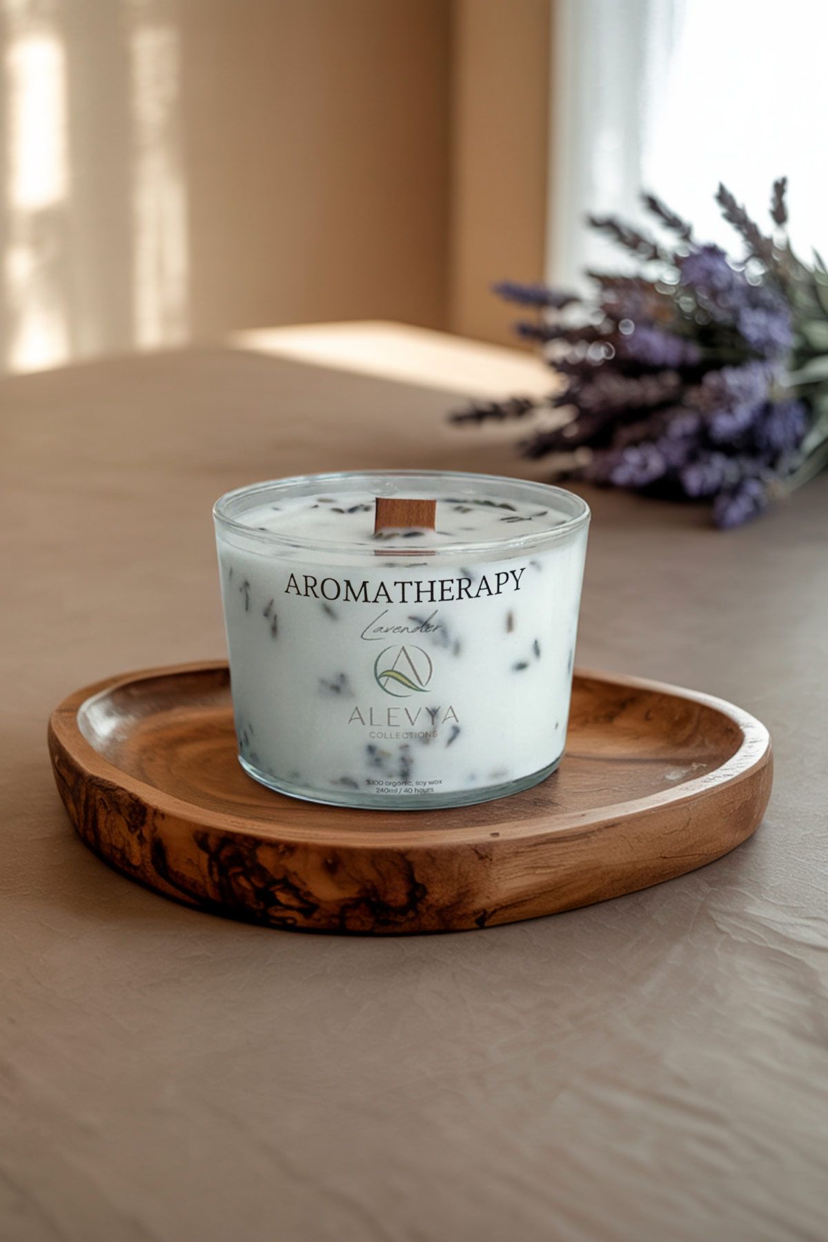 Aromaterapi Serisi - Lavanta / Qr Kodlu Özel Playlist / Premium Soya-Coconut Wax Karışımı /240ml