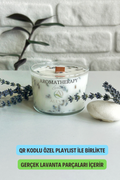 Aromaterapi Serisi - Lavanta / Qr Kodlu Özel Playlist / Premium Soya-Coconut Wax Karışımı /240ml