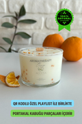 Aromaterapi Serisi - Portakal / Qr Kodlu Özel Playlist / Premium Soya-Coconut Wax Karışımı /240ml
